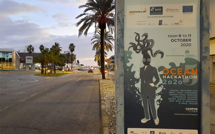 Cartel del Ocean Hackathon celebrado en 2020 en Cádiz / FOTO: Zona Franca
