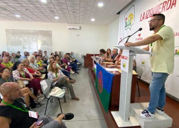 Intervención del reelegido coordinador provincial / FOTO: IU