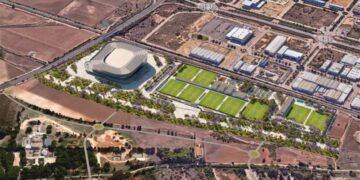 Recreación virtual de Sportech City en los suelos no urbanizables comprados en El Puerto / FOTO: Ayto.