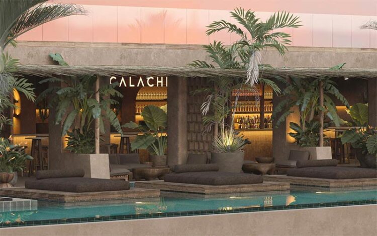 Recreación virtual de la zona de piscinas