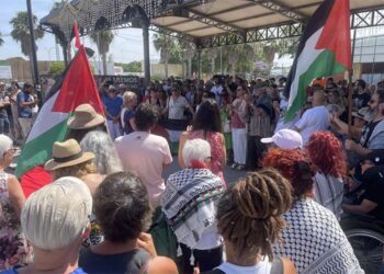 Concentración solidaria celebrada en Puerto Real el pasado junio / FOTO: Puerto Real con Palestina