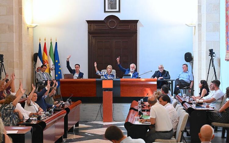 La bancada popular aprobando en solitario su presupuesto / FOTO: Ayto.