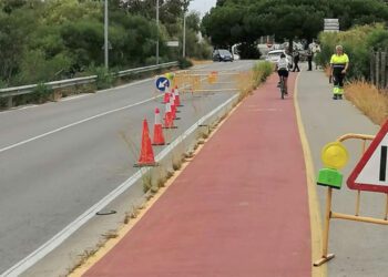 Zona del hundimiento señalizada desde finales de junio / FOTO: Ayto.