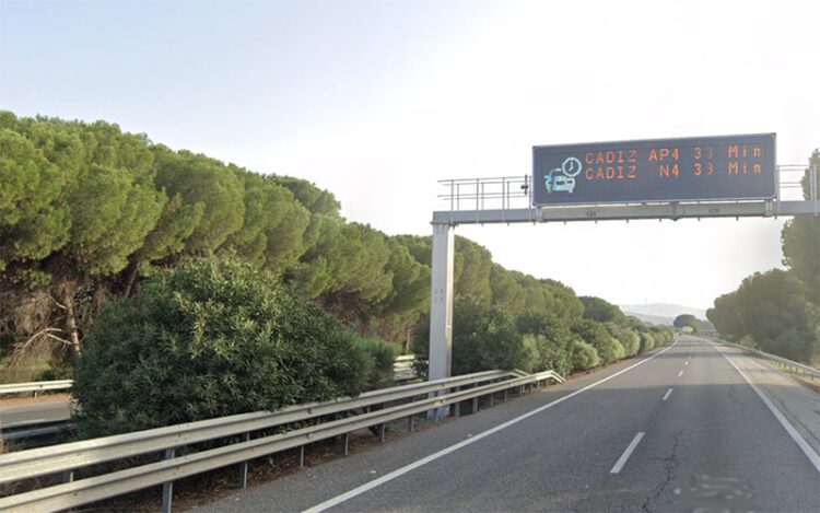Tramo de la AP-4 en dirección Cádiz