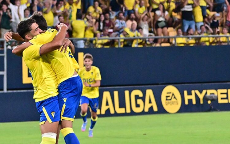 Celebrando el 1-0 en el reciente Trofeo / FOTO: Eulogio García