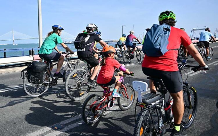 En la bicifestación del pasado domingo / FOTO: Eulogio García