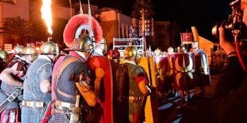 Escenificando la guerra entre César y Pompeyo / FOTO: Eulogio García