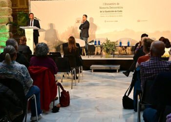 Durante la bienvenida al Encuentro celebrado en 2024 / FOTO: Eulogio García