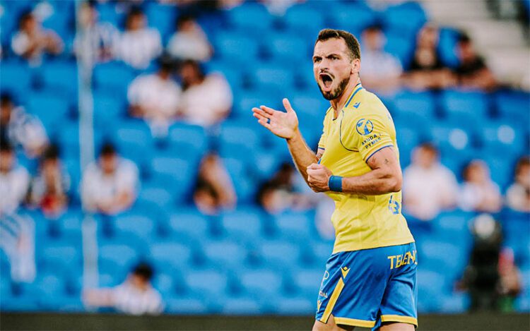 El georgiano celebrando uno de sus goles / FOTO: Cádiz CF