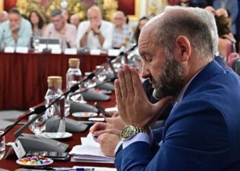 El portavoz del grupo popular en un momento del pleno / FOTO: Eulogio García