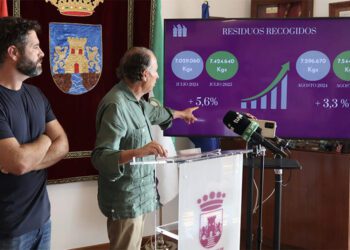 Palmero y Román ofreciendo datos de recogida de residuos / FOTO: Ayto.