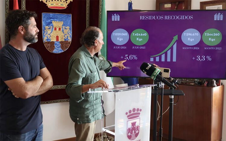 Palmero y Román ofreciendo datos de recogida de residuos / FOTO: Ayto.