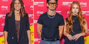 Julia Medina, Tony Grox y Lucycalys en sus primeras fotos promocionales del Benidorm Fest / FOTO: RTVE