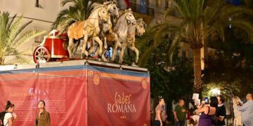 Uno de los montajes efímeros de Cádiz Romana / FOTO: Eulogio García