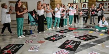 Encierro en la Facultad de Filosofía y Letras / FOTO: Eulogio García