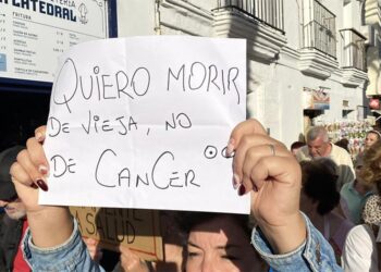 Una de las pancartas de la manifestación / FOTO: @iucadiz