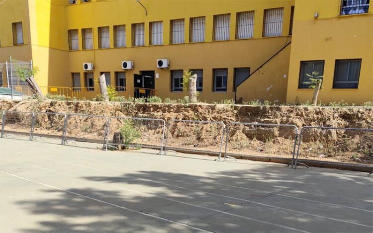 El vallado provisional reemplaza al muro hoy día / FOTO: AxSí