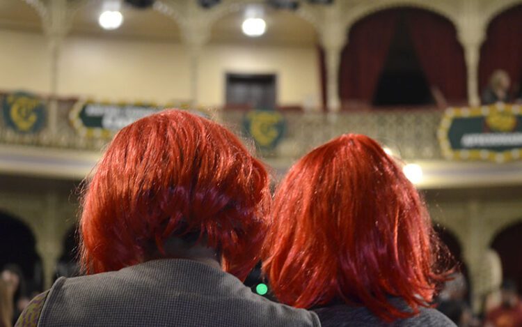 Público disfrazado en el patrio butaca del Falla / FOTO: DBC
