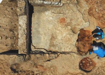 Modelo 3D de los restos estructurales de la chanca de la almadraba de Sancti Petri / FOTO: Junta