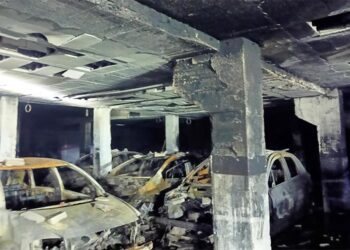 El garaje horas después de extinguirse el fuego / FOTO: Ayto.