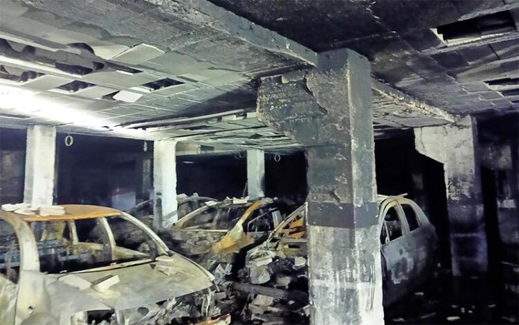 El garaje horas después de extinguirse el fuego / FOTO: Ayto.