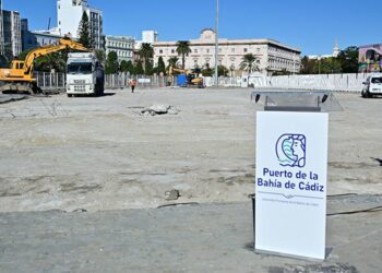 Zona ya en obras como escenario para la convocatoria de prensa / FOTO: Eulogio García