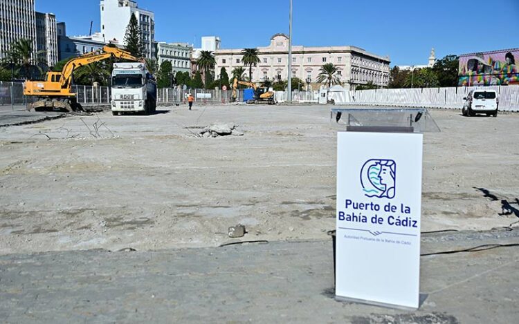 Zona ya en obras como escenario para la convocatoria de prensa / FOTO: Eulogio García