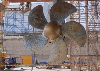 Un momento de los trabajos en dique seco / FOTO: Navantia