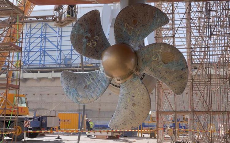 Un momento de los trabajos en dique seco / FOTO: Navantia