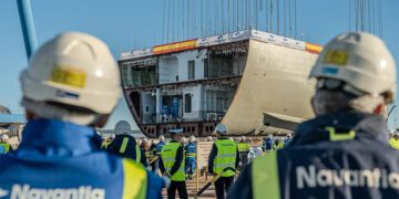 Puesta de quilla del BAM-IS que se construye en Matagorda / FOTO: Navantia