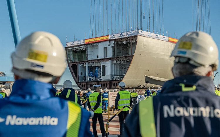 Puesta de quilla del BAM-IS que se construye en Matagorda / FOTO: Navantia