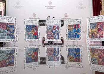 Los cinco sellos-homenaje expuestos / FOTO: Ayto.