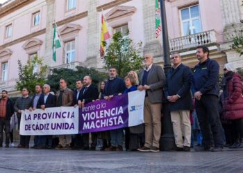 Concentrados a las puertas del Palacio Provincial / FOTO: Diputación