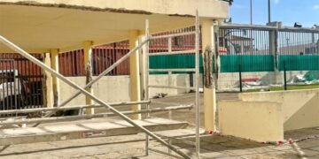 Columnas del patio exterior a principios de enero / FOTO: AO