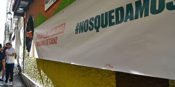 Una pasada acción del Sindicato en una finca del centro de Cádiz / FOTO: Eulogio García