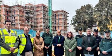 Posado en la zona de obras / FOTO: Ayto.