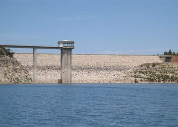 El pantano de Guadalcacín meses atrás, antes de las sucesivas borrascas / FOTO: cazg.es