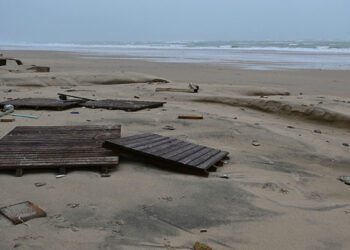 Playa de la capital tras el paso de la borrasca Leonardo / FOTO: Eulogio García