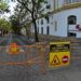 Valla alertando del corte de tráfico / FOTO: Eulogio García