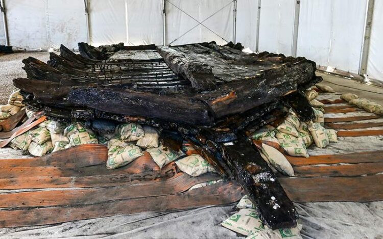 El pecio durante sus meses fuera del agua / FOTO: Eulogio García