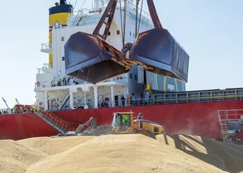 Descarga de graneles en La Cabezuela / FOTO: APBC