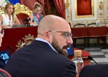 Beardo en un pasado pleno provincial, con la presidenta al fondo / FOTO: Eulogio García