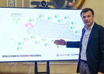 El alcalde explica las nuevas medidas sobre plano / FOTO: Eulogio García