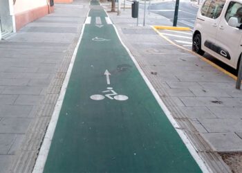 Detalle de un tramo del carril bici sobre el soterramiento / FOTO: DBC
