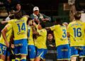 Celebrando el gol del héroe Pelayo / FOTO: Cádiz CF