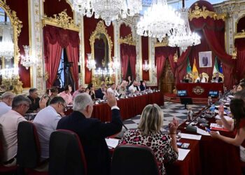 Votando uno de los puntos del pleno / FOTO: Eulogio García