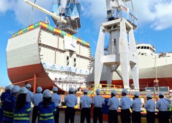 Hito de la puesta de quilla como acto de trabajo / FOTO: Navantia