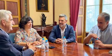 Los cuatro alcaldes reunidos en Sanlúcar / FOTO: Ayto.