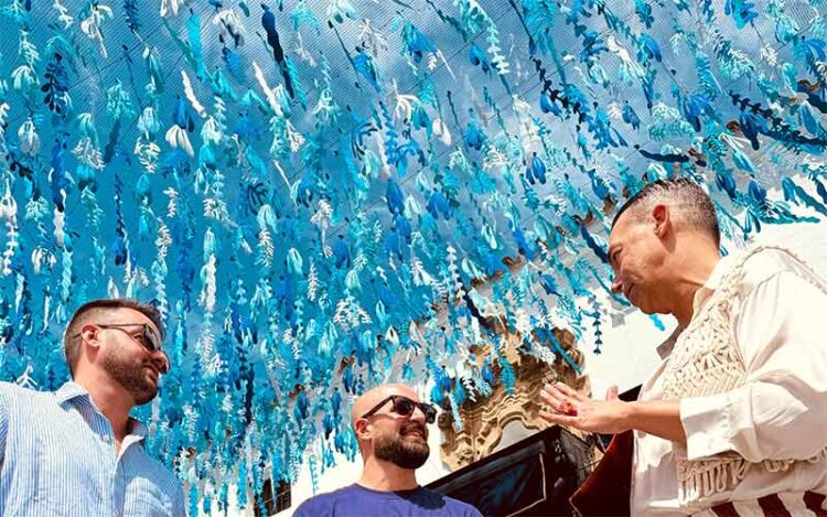 Garay, Beardo y Calleja ha supervisado el montaje / FOTO: Ayto.