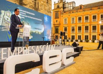 El presidente de los empresarios gaditanos, en su momento discurso / FOTO: CEC